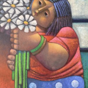 Moça com Flores